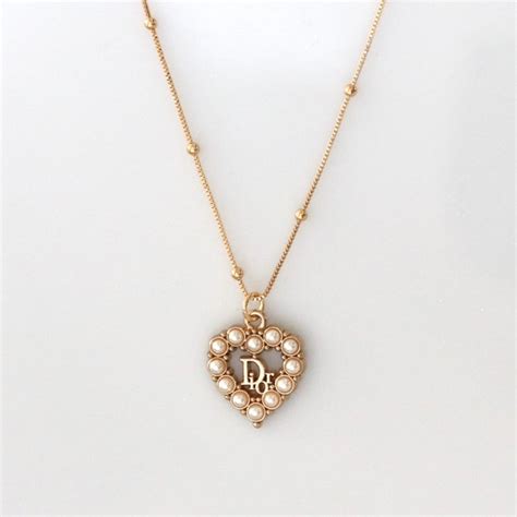 pearl dior necklace|christian dior heart necklace.